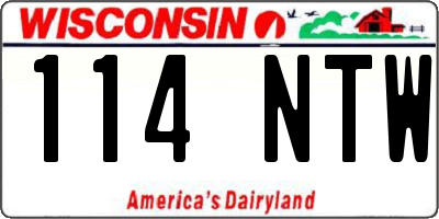 WI license plate 114NTW