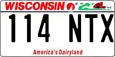 WI license plate 114NTX