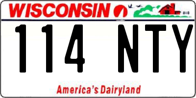 WI license plate 114NTY