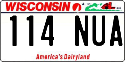 WI license plate 114NUA