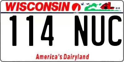 WI license plate 114NUC
