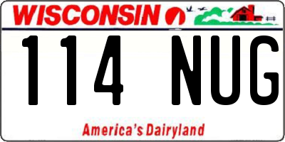 WI license plate 114NUG