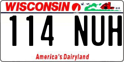 WI license plate 114NUH