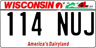 WI license plate 114NUJ