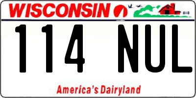 WI license plate 114NUL