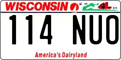 WI license plate 114NUO