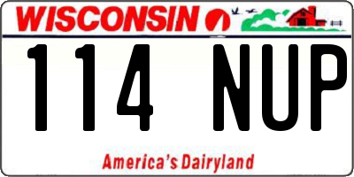 WI license plate 114NUP