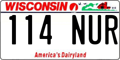 WI license plate 114NUR