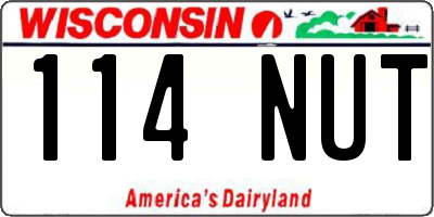 WI license plate 114NUT