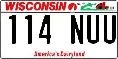 WI license plate 114NUU