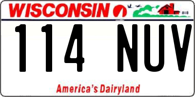 WI license plate 114NUV