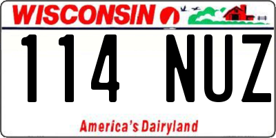 WI license plate 114NUZ