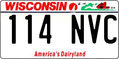 WI license plate 114NVC