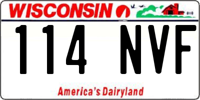 WI license plate 114NVF