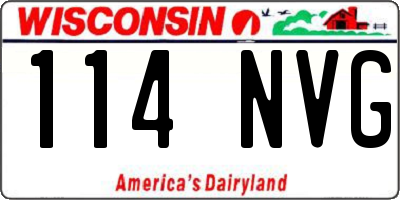 WI license plate 114NVG