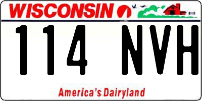 WI license plate 114NVH