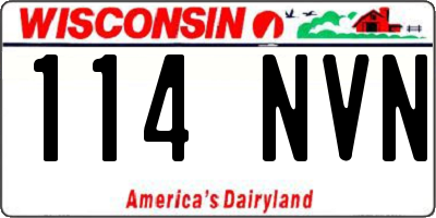 WI license plate 114NVN