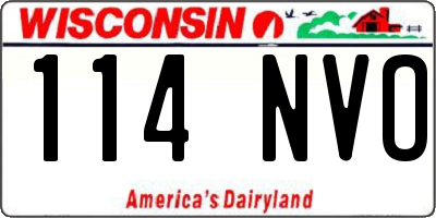 WI license plate 114NVO