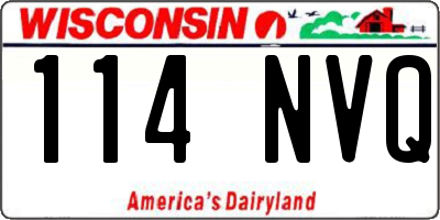 WI license plate 114NVQ