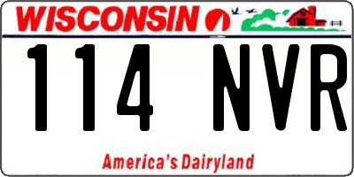 WI license plate 114NVR