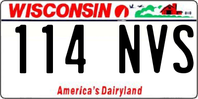 WI license plate 114NVS