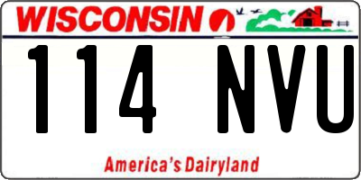 WI license plate 114NVU