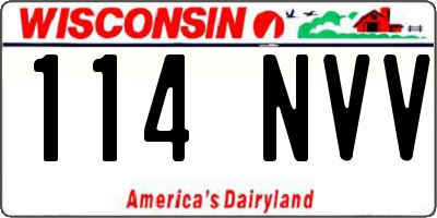 WI license plate 114NVV
