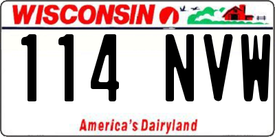 WI license plate 114NVW