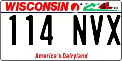 WI license plate 114NVX