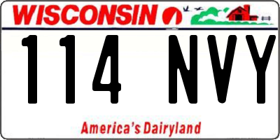 WI license plate 114NVY