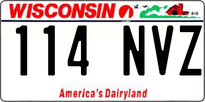 WI license plate 114NVZ
