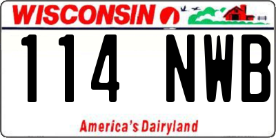 WI license plate 114NWB