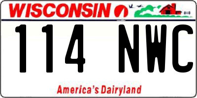 WI license plate 114NWC