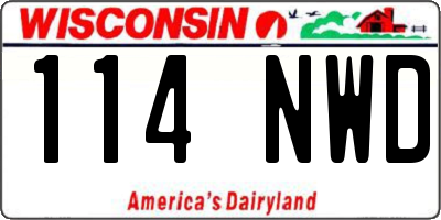 WI license plate 114NWD