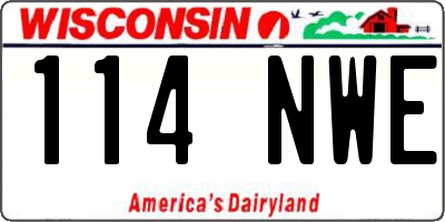 WI license plate 114NWE