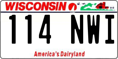 WI license plate 114NWI