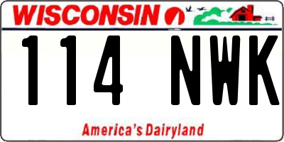 WI license plate 114NWK