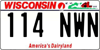WI license plate 114NWN
