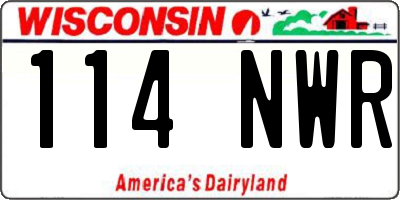WI license plate 114NWR