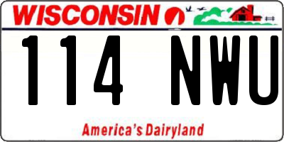 WI license plate 114NWU