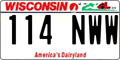 WI license plate 114NWW