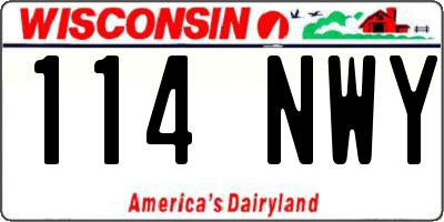 WI license plate 114NWY