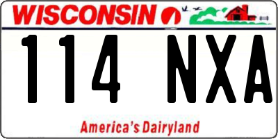 WI license plate 114NXA