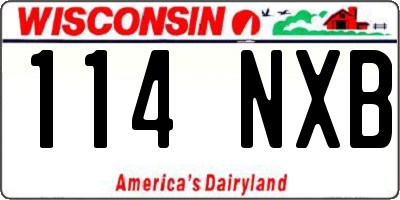 WI license plate 114NXB