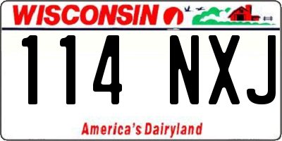WI license plate 114NXJ