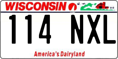 WI license plate 114NXL