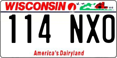 WI license plate 114NXO