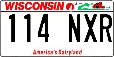 WI license plate 114NXR