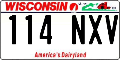 WI license plate 114NXV