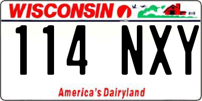 WI license plate 114NXY